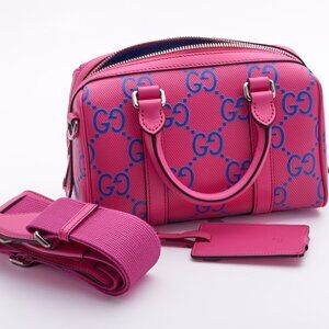 Gucci Jumbo GG Leather 2 Way Handbag Pink 725292